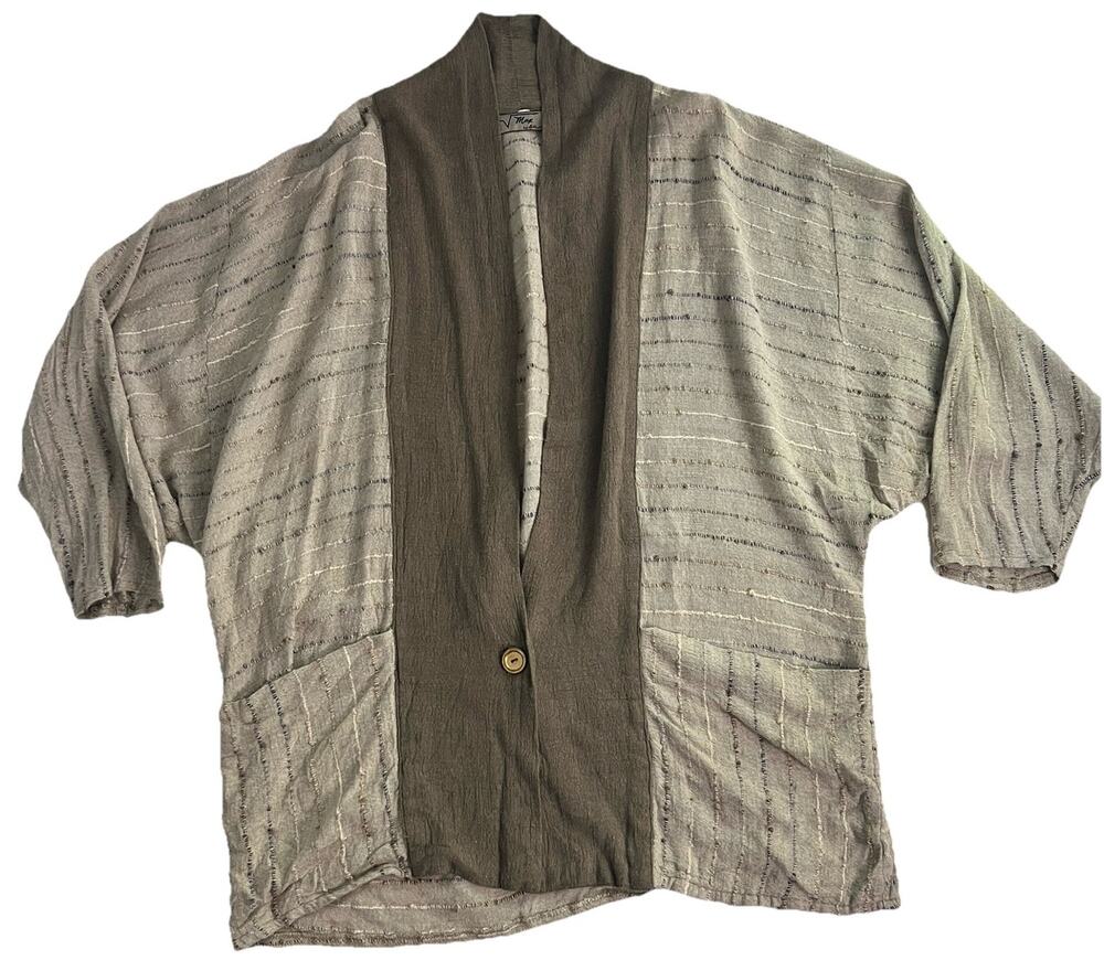 Vintage Arthur Max Cardigan Boho Textured Cardigan One Button Women’s Size L USA